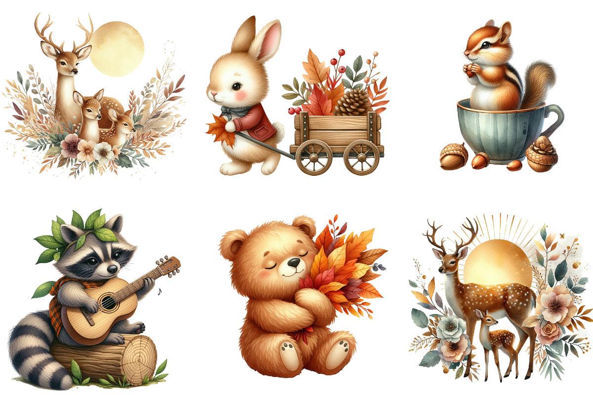 Autumn Forest Animal Sublimation, an Illustration by DreamArtGraphic (Photo 3 of 5)