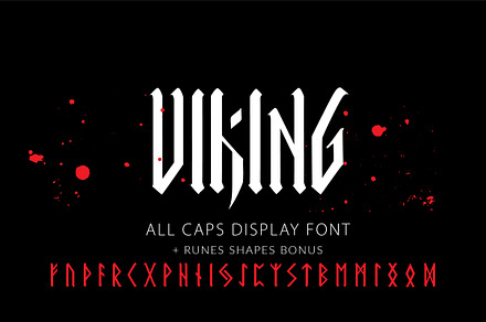 Viking Caps, a Blackletter Font by vatesdesign
