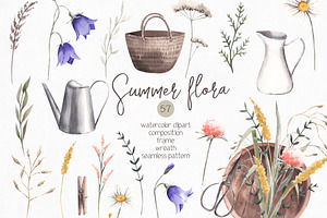 Watercolor Summer Flora clipart