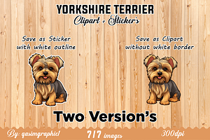 Cute Yorkshire Terrier Puppy Sticker