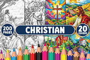 200 Christian Coloring Pages, a Seasonal Illustration by BrightMart (Thumbnail 1 of 3)