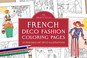 French Deco Fashion Coloring Pages, an Illustration by The Object Atlas (Thumbnail 1 of 7)
