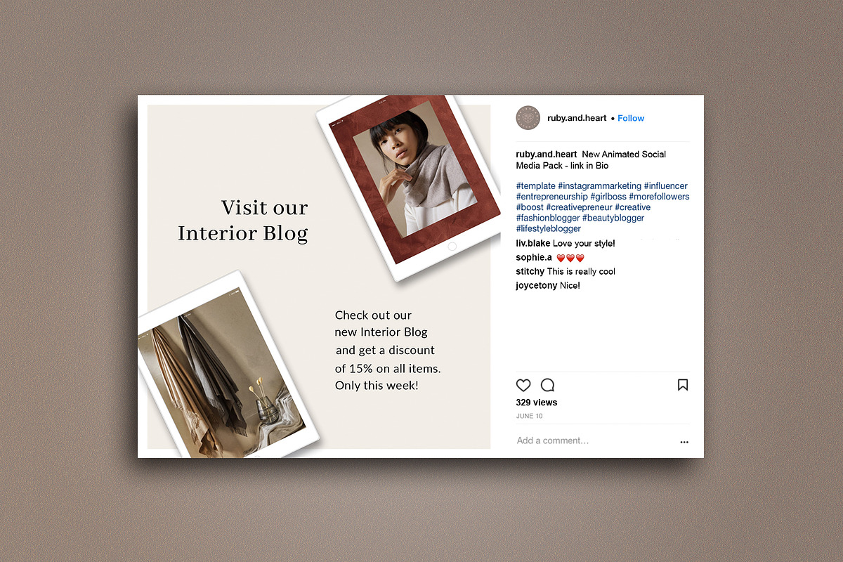 Animated Mobile Device Insta Pack, a Social Media Template by Ruby&Heart Studio (Photo 4 of 7)