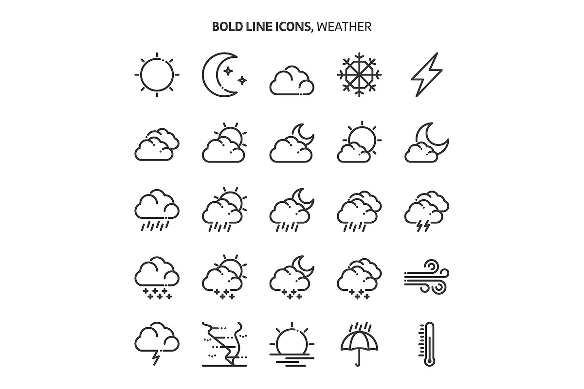 Bold Line Icons, an Outline Icon by Howcolour (Photo 32 of 151)