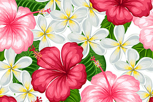 Patterns With Tropical Flowers.