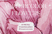 Watercolor flowers (part II), a Decorative Illustration by katyabuslaeva (Thumbnail 1 of 7)