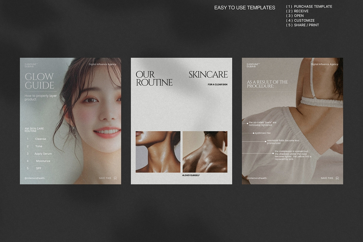 Skincare Story & Post Kit Canva preview 3