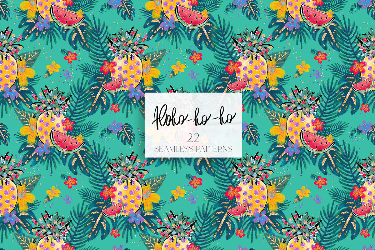 Tropical Santa Christmas Patterns, a Pattern Graphic by KaramfilaS (Photo 21 of 28)