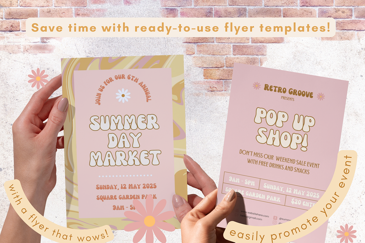 Retro Event Flyer Templates, a Flyer Template by HellYeahDesigns (Photo 2 of 5)