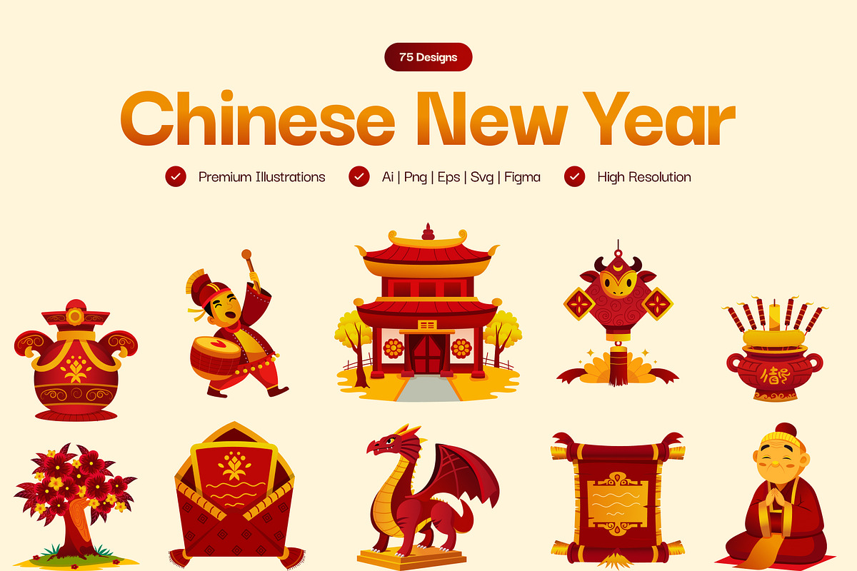 Chinese New Year Illustrations, a Decorative Illustration by Creative Stall (Photo 1 of 8)