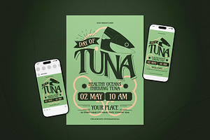 Green Vintage World Tuna Day Flyer, a Flyer Template by The Good Store