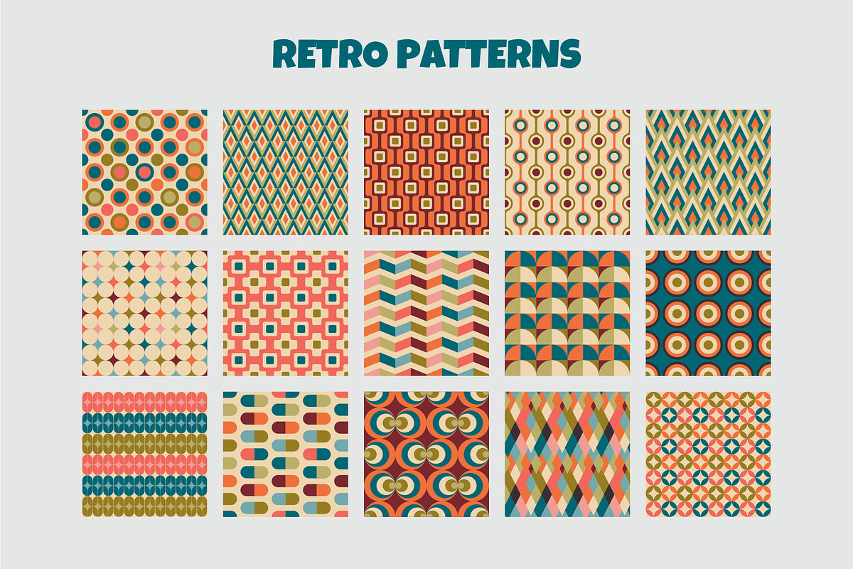 MID CENTURY Modern Seamless Patterns, a Pattern Graphic by AnnArt