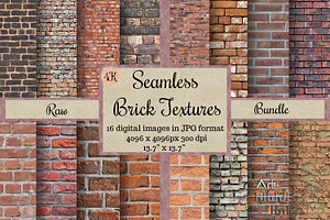 Seamless Raw Brick Textures, rustic, a Texture Graphic by Arthitecture Home