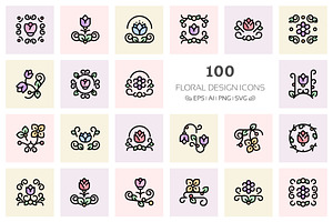 100 Floral Design Icons