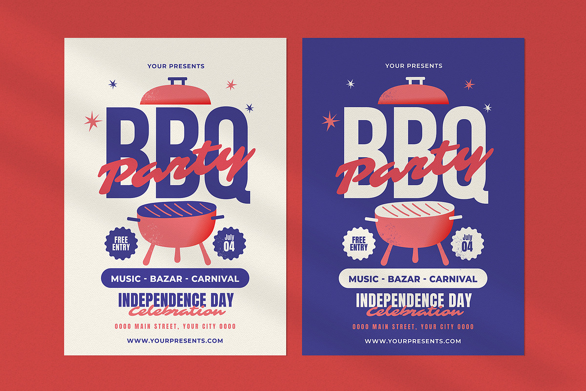 BBQ Party Independence Day Flyer, a Flyer Template by lilyshop