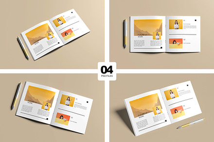 Square Book Mockup
