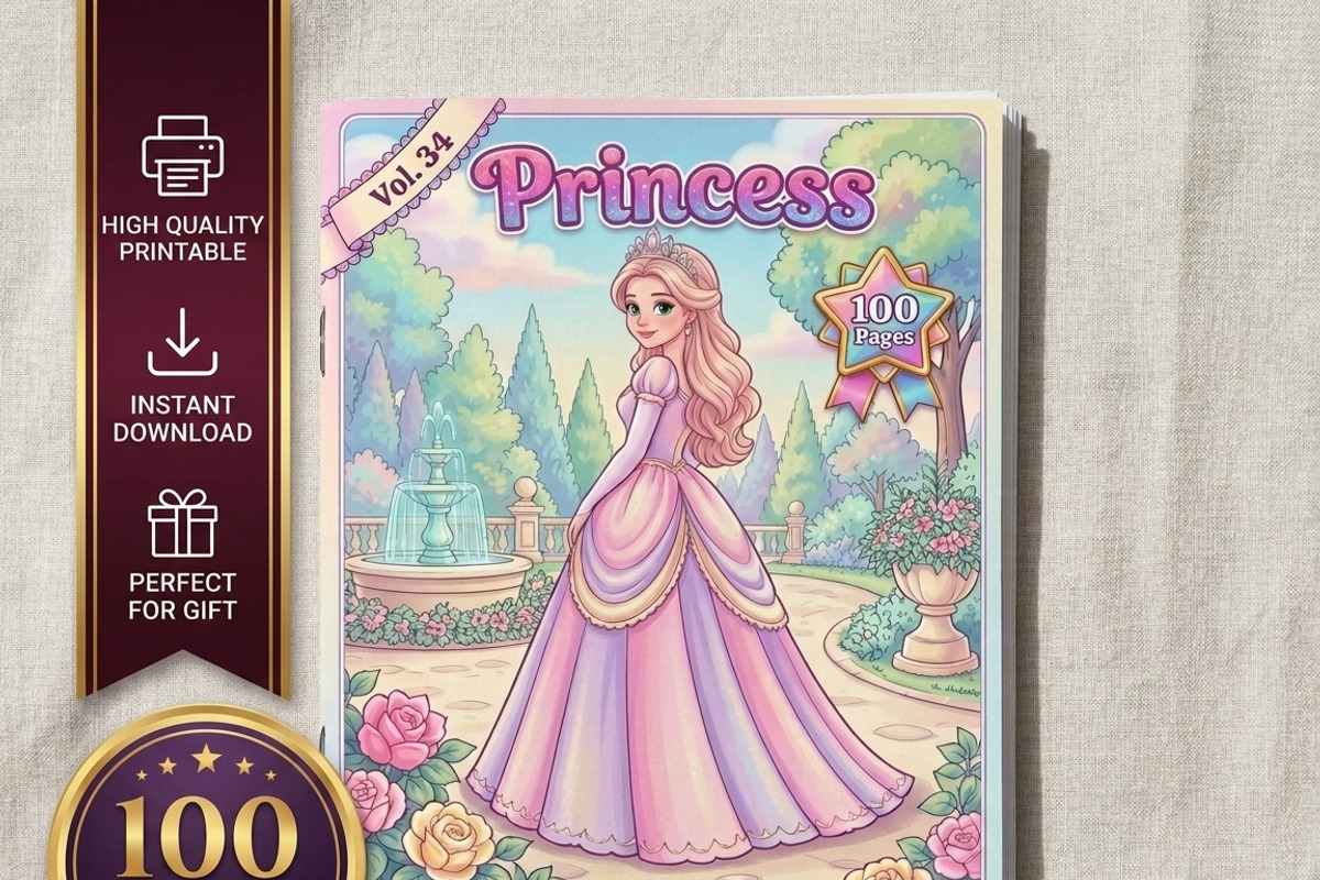 Magical Princess Coloring Book Vol34, a Person Illustration by ikarifq shop (Photo 1 of 7)