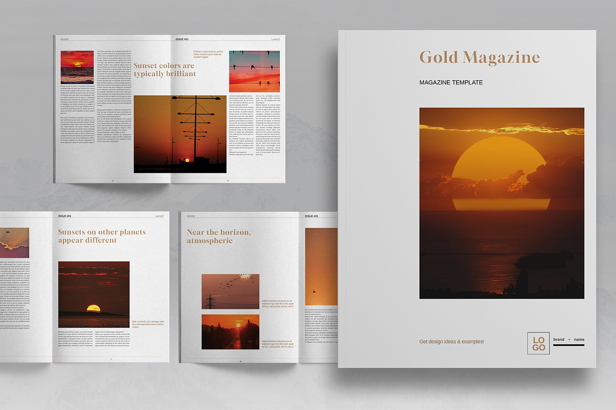 Gold Magazine Brochure Template, a Magazine Template by Boris Cupac (Photo 1 of 7)
