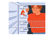 People look for food in fridge set, a Food Illustration by Good Studio (Thumbnail 7 of 7)
