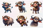 Funny Buffalo Clipart, an Illustration by CreationArt (Thumbnail 5 of 5)