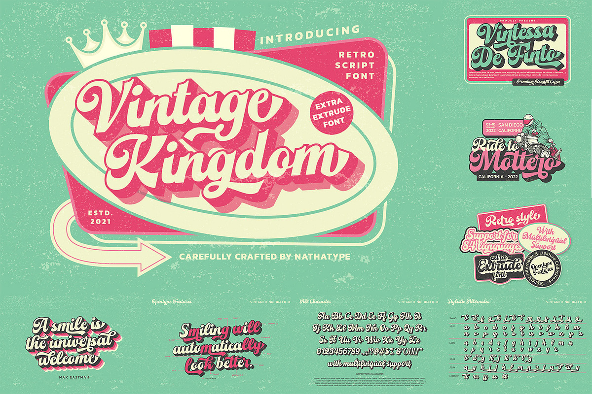 Exclusive Vintage Retro Font Bundle, a Script Font by Vintage Division (Photo 9 of 12)