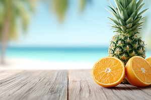 Fresh pineapple and juicy oranges, a Nature Photo by MistyDay