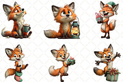 Quirky Christmas Fox Clipart, an Illustration by Black Bird Studio (Thumbnail 6 of 6)