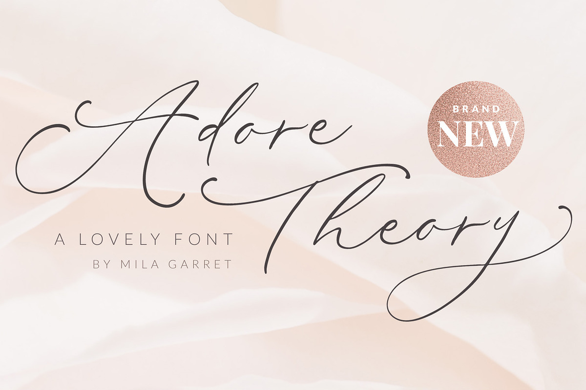 Adore Theory Modern Wedding Font, a Script Font by Mila Garret (Photo 1 of 10)
