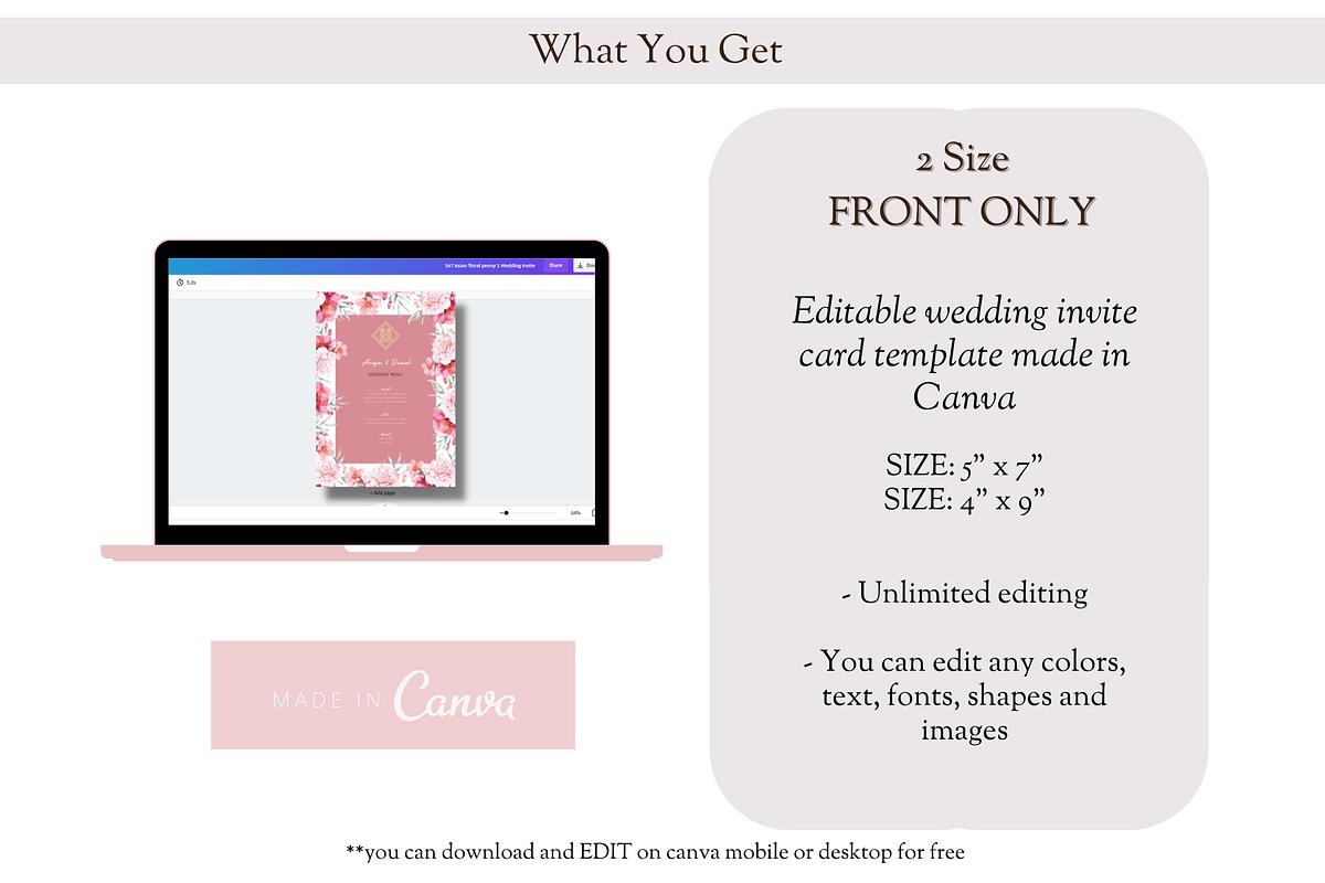 Floral Asian Wedding Menu - F1A, an Invitation Template by YeeqsWedding (Photo 3 of 5)