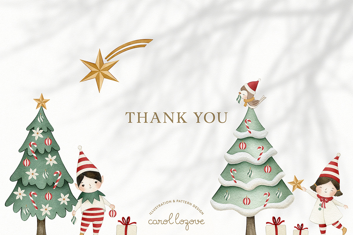 Watercolor Whimsical Christmas Set, a Decorative Illustration by Carol Lozove (Photo 44 of 44)