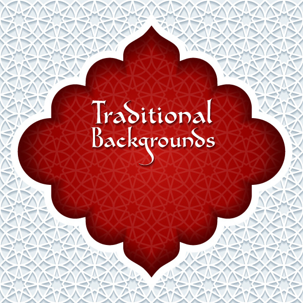 Set of traditional backgrounds, a Decorative Illustration by Absent A