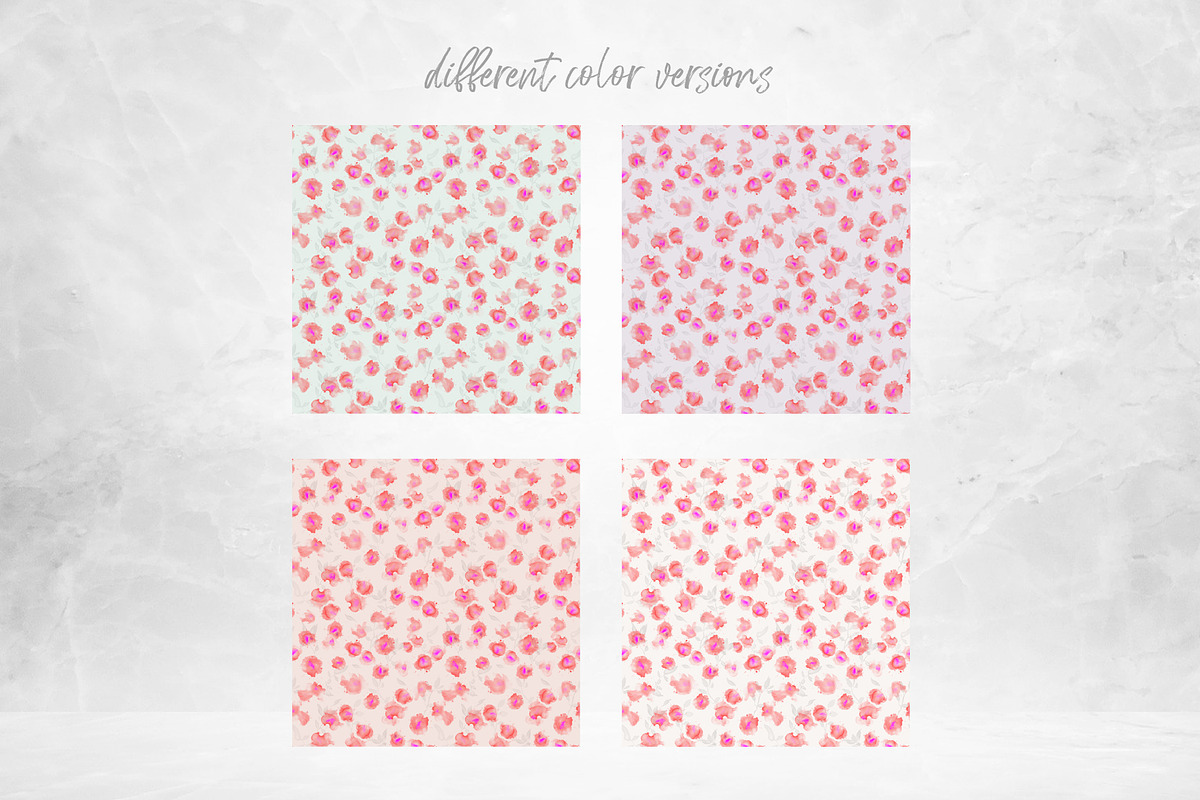 Hand Painted Pink Floral Pattern, a Pattern Graphic by MartinShop (Photo 9 of 10)