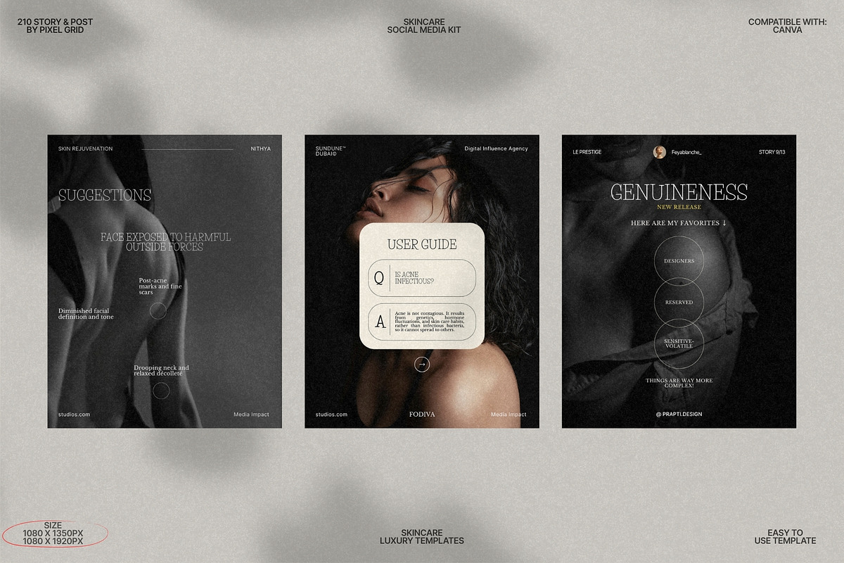 Neutral Skincare IG Template Pack preview 6