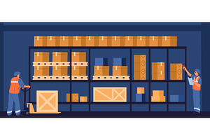 Warehouse workers logistics company