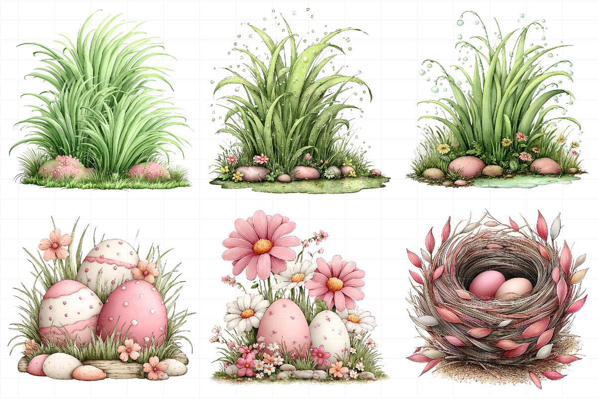 Watercolor Spring Green Grass Clipar, an Illustration by Daily.Designs (Photo 3 of 8)