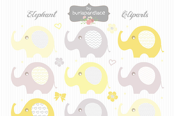 Baby girl elephant cliparts preview 2