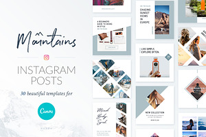 Instagram Posts Mountains | CANVA