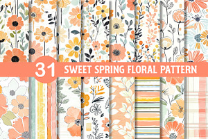 Sweet Spring Floral Seamless Pattern, an Illustration by Dream Creation
