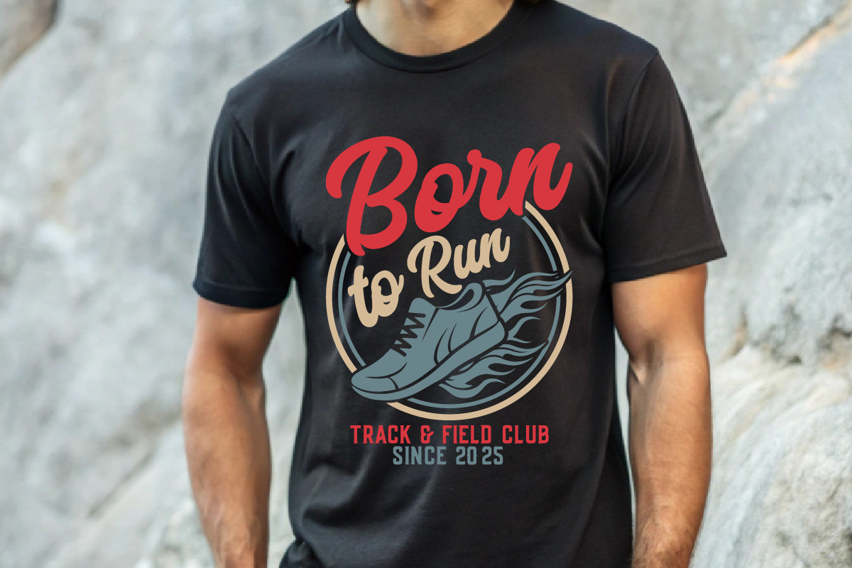 Born To Run Track Running T-shirt, a Graphic by Crafts Bundle (Photo 4 of 5)