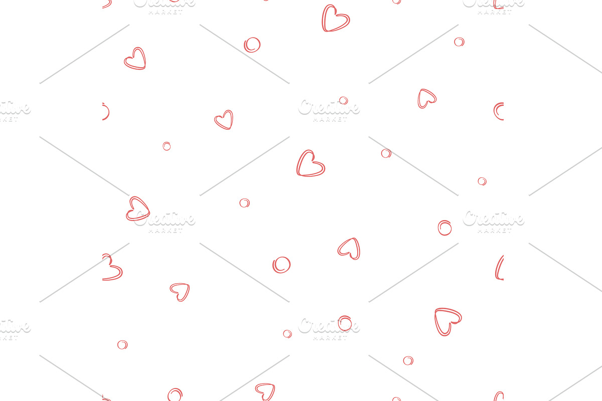 Delicate pink linear hearts seamless, an Illustration by Toltemara
