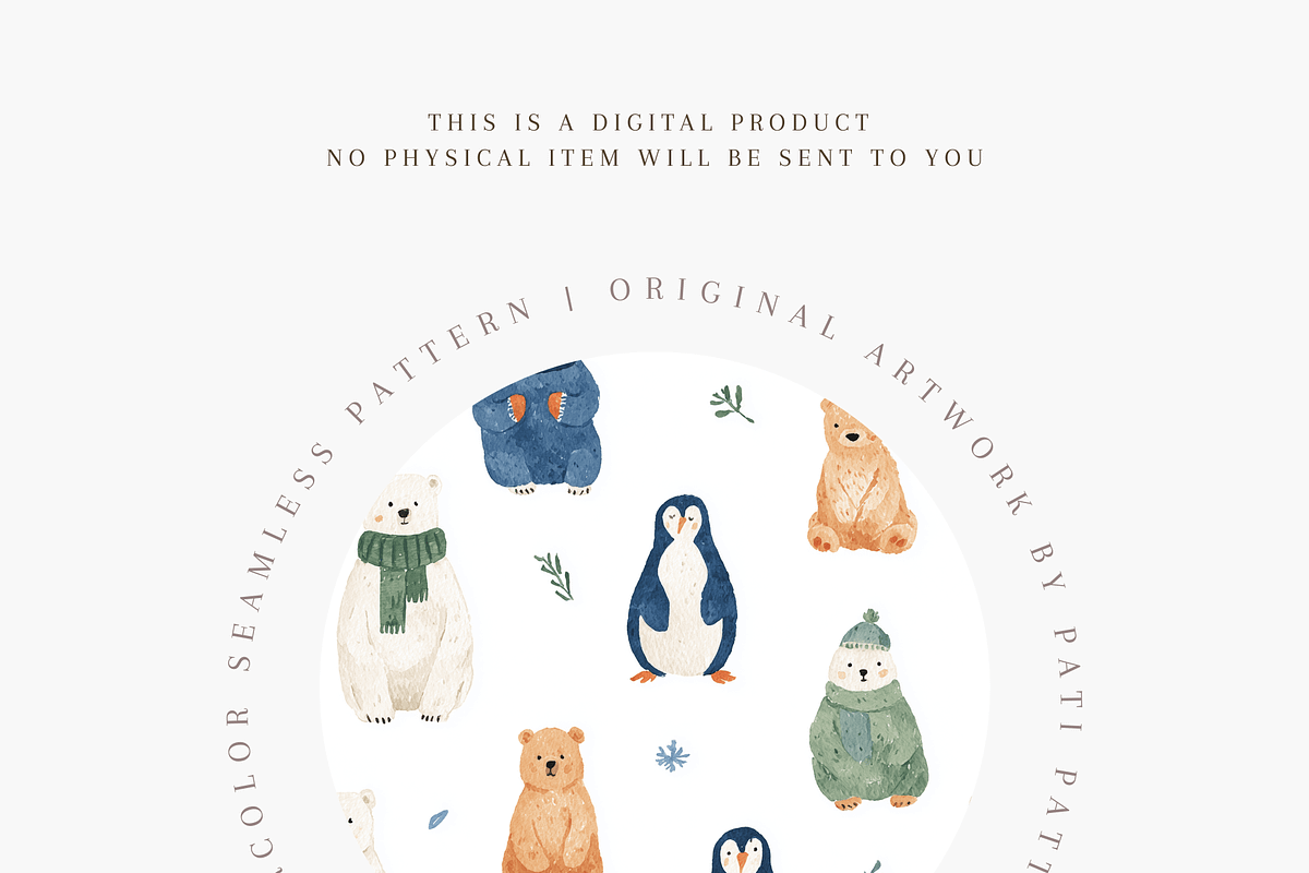 Cute Winter Animals Seamless Pattern, a Pattern Graphic by Pati Charm Studio (Photo 4 of 8)