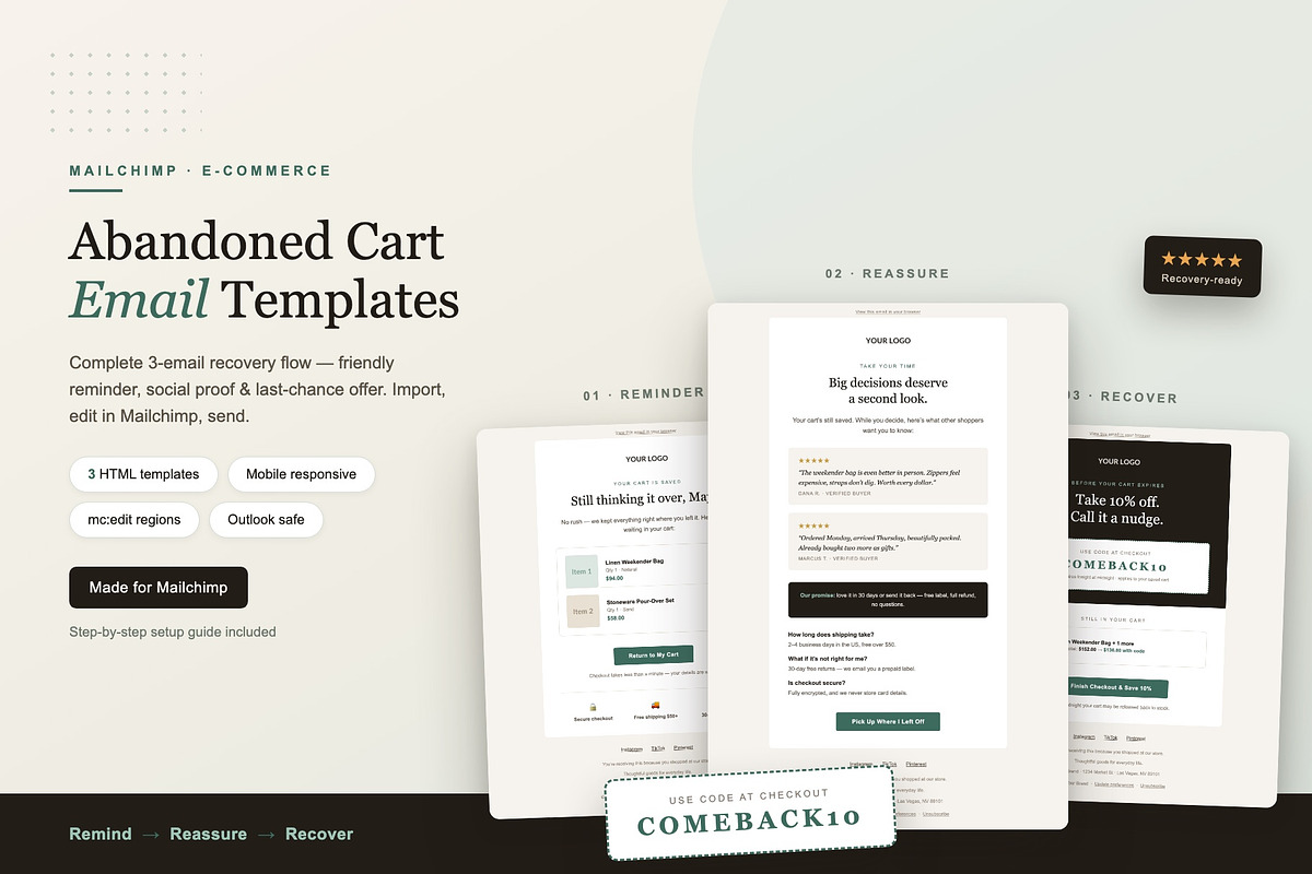Mailchimp Abandoned Cart Templates, an Email Template by Art Club (Photo 1 of 4)