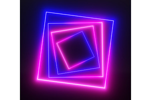 Futuristic Neon Portal, Square Light