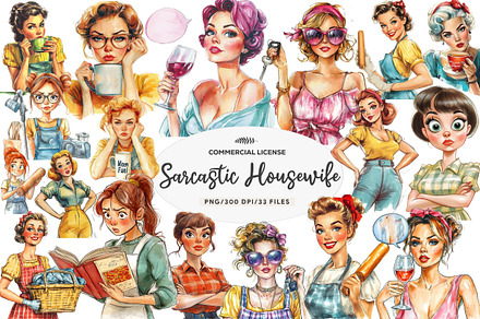 Sarcastic Housewife Sublimation Clip, an Illustration by CreationArt