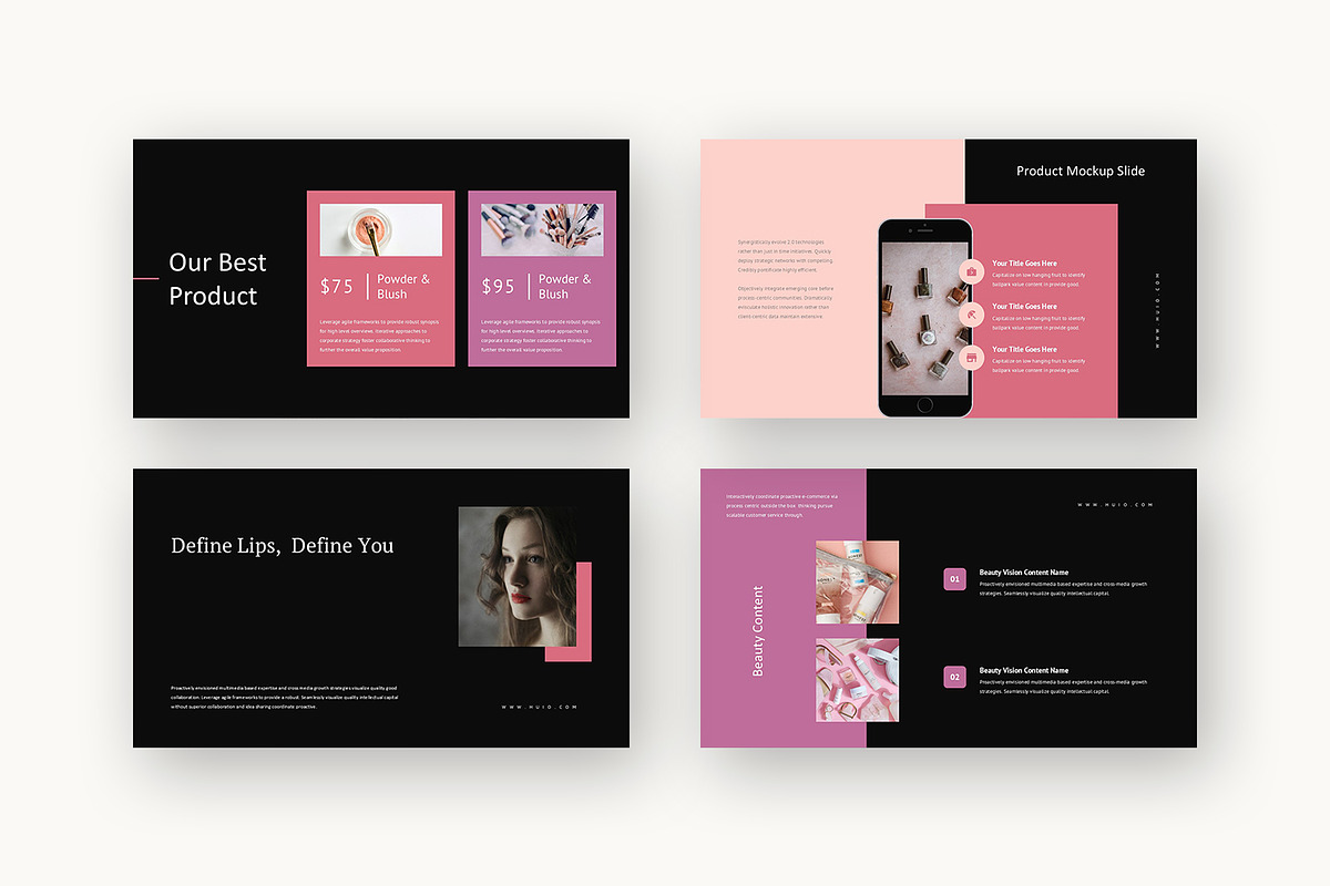 Huio : Beauty Brand Google Slides, a Presentation Template by Punkl Camp (Photo 11 of 16)