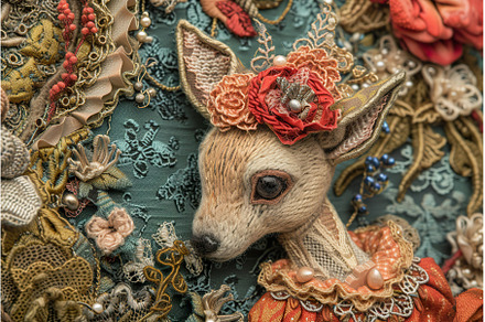 Detailed Needlework Brooch of Deer, an Arts & Entertainment Photo by Lermont51