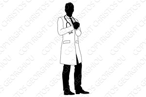 Doctor Man Medical Silhouette, a Healthcare Illustration by Christos Georghiou