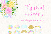 Magical unicorn clipart, an Illustration by heyiamalice (Thumbnail 6 of 12)
