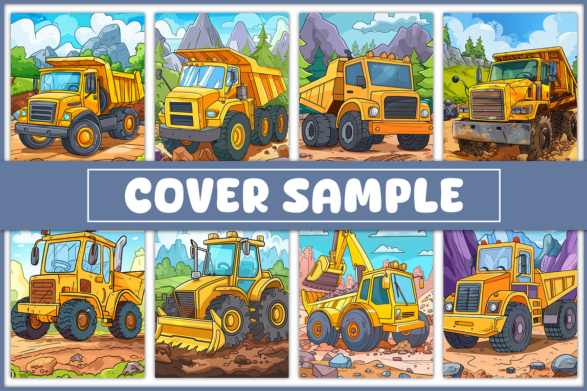 Construction Vehicles Coloring Pages, a Transportation Illustration by BrightMart (Photo 3 of 3)