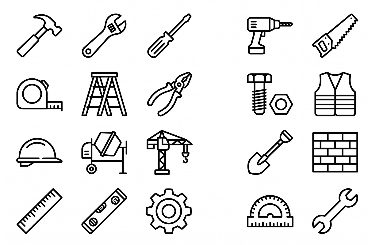 43 Vector Construction Tools Icon, an Outline Icon by adenpinkstore (Photo 1 of 22)